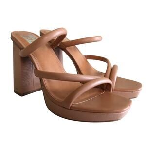 Dolce Vita Tan Strappy Platform Block Heel Sandals